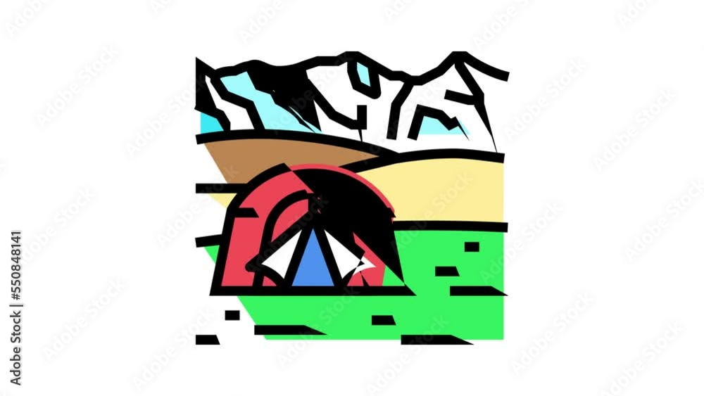 tourism summer color icon animation tourism summer color icon animation