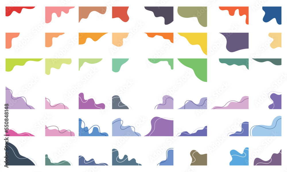 Obraz premium Side abstract shape elements set collection vector illustration for your company or brand