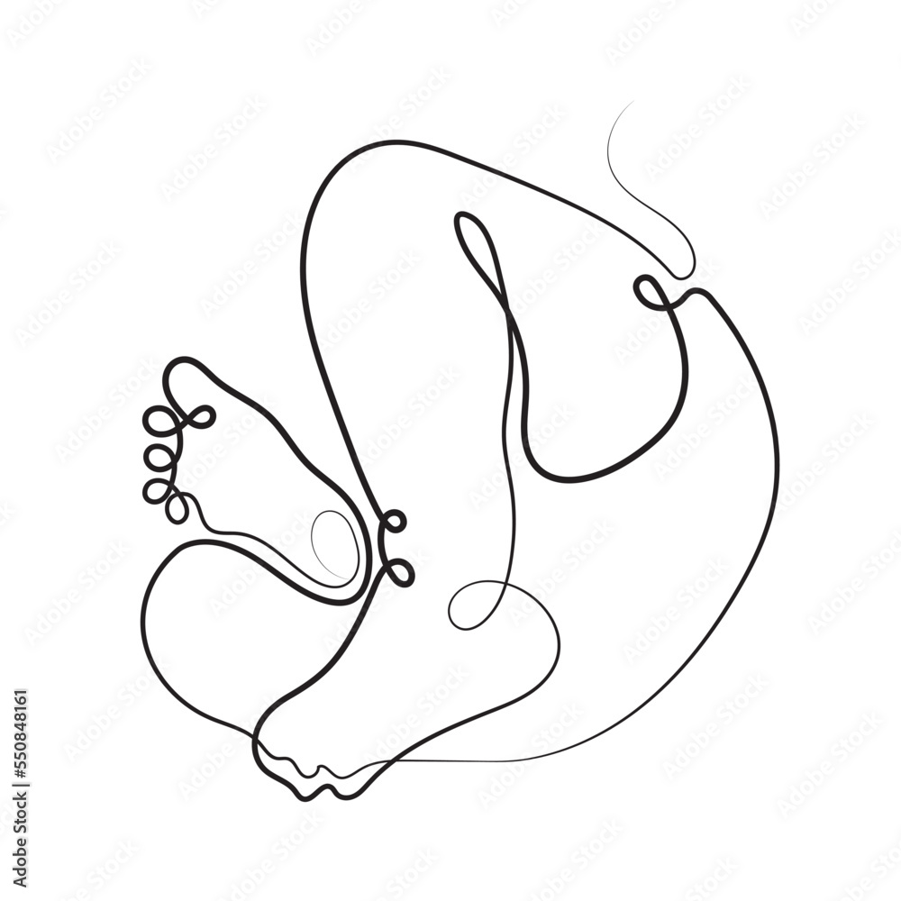 Drawing of line art baby feet in Line art style. Illustration of Happy Mother Day Minimalist Abstract Illustration for Card, Banner, Poster, Logo Design. Maternity concept Drawing of line art baby feet in Line art style. Illustration of Happy Mother Day Minimalist Abstract Illustration for Card, Banner, Poster, Logo Design. Maternity concept