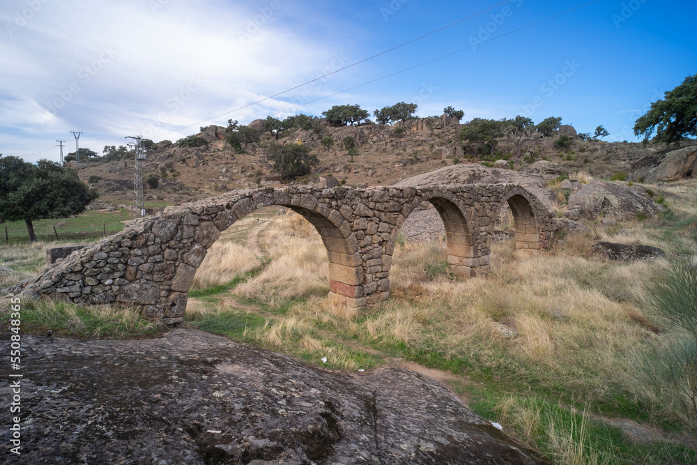 An ancient Roman aqueduct that supplied the city with water.