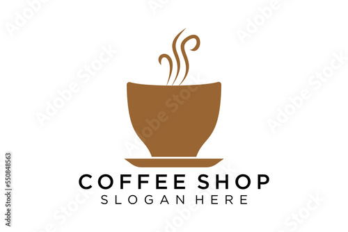 Coffee logotype. Minimalist coffee logo concept, fit for caffe, restaurant, packaging and coffee business. Illustration vector logo.