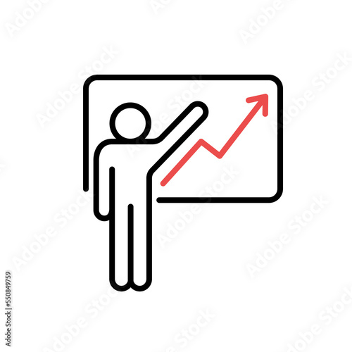 Business training vector line icon