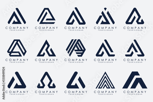 Letter A logo icon design template.