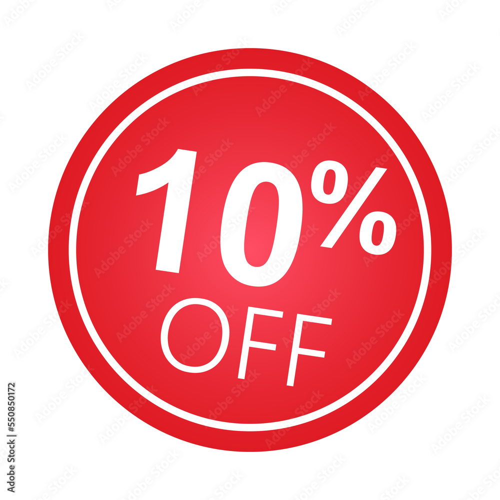 Sticker 10 percent discount off, 10% Sticker 10 percent discount off, 10%