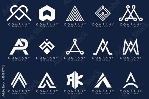 Letter A logo icon design template.