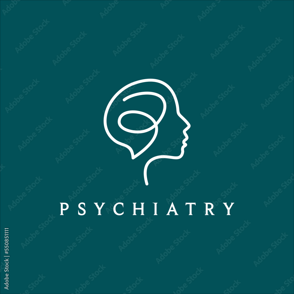 Vetor De Line Art Psychiatry Logo Vector Do Stock Adobe Stock