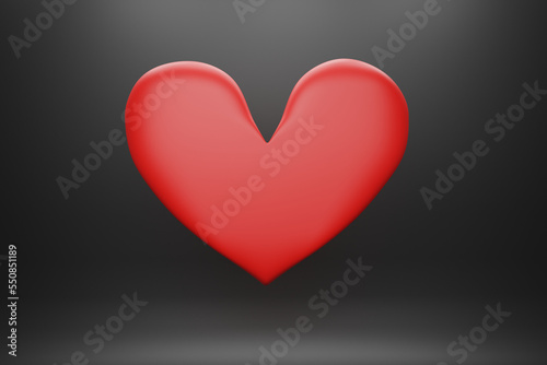 Love and Valentine s Day  red heart on black background