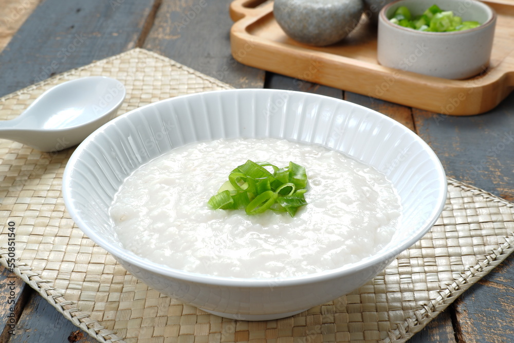 Chinese food, rice porridge or congee, delicious traditional Chinese breakfast Chinese food, rice porridge or congee, delicious traditional Chinese breakfast