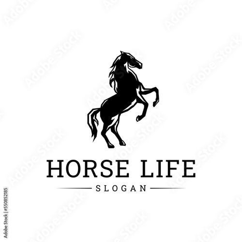 horse icon, vector, silhouette template