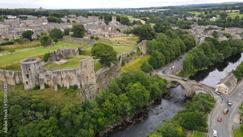 Barnard Castle  market town in Teesdale, County Durham,UK Drone view photo