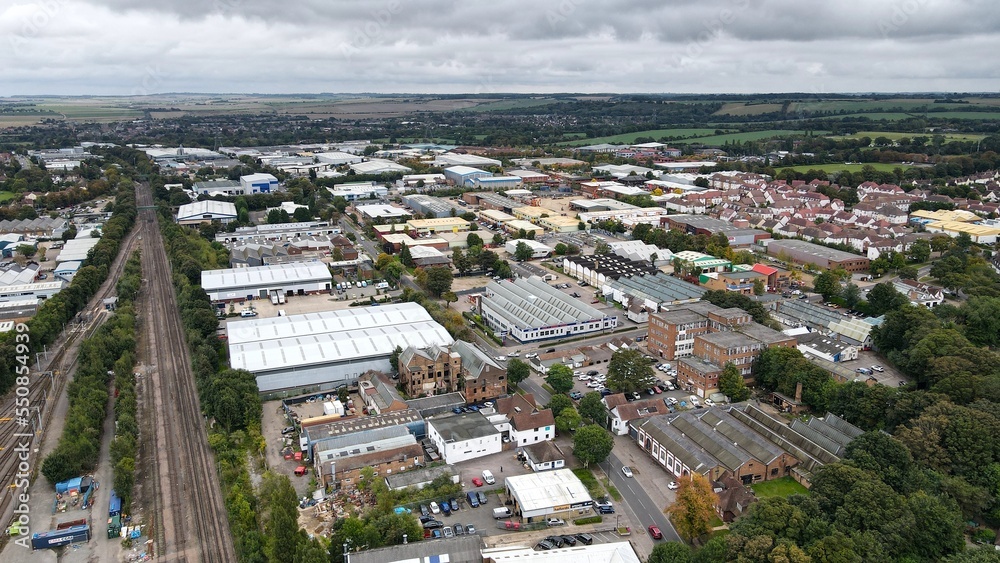 Letchworth Garden City, Hertfordshire England UK Drone Aerial 