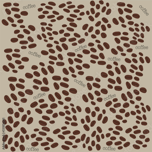 Coffee beans background seamless pattern hand drawn