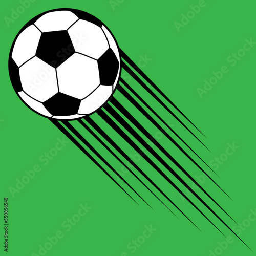 soccer ball cuts through the air
