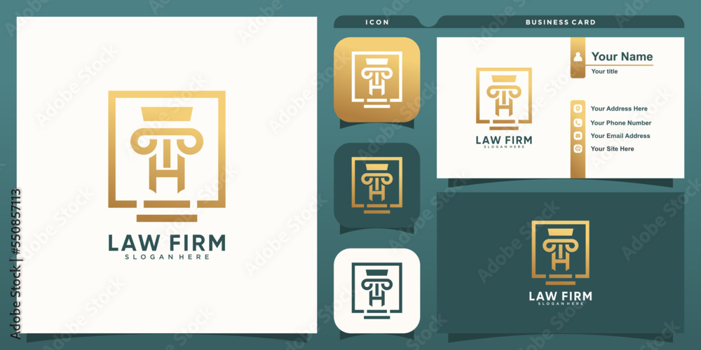 Fototapeta premium Law logo with initial H concept premium vector