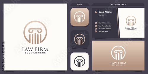 Law logo design illutrasion icon vector template