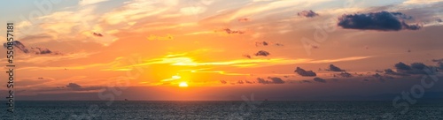 Sunset over Sea, Barcelona, Spain, Europe