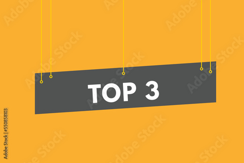 top 3 text Button. top 3 Sign Icon Label Sticker Web Buttons
