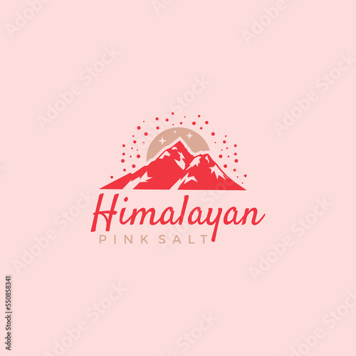 Pink Salt himalayas himalayan mountain logo vector image