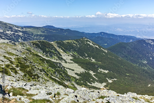 Summer view of Rila mountain near Belmeken Reservoir, Bulgaria