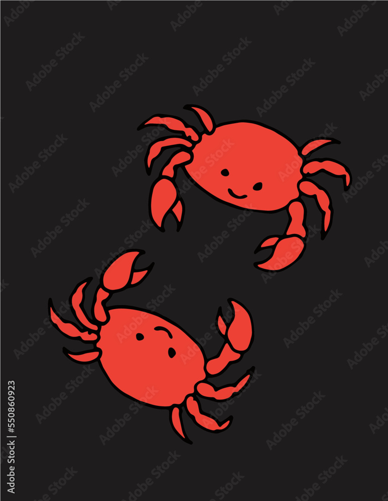 set of red crab set of red crab