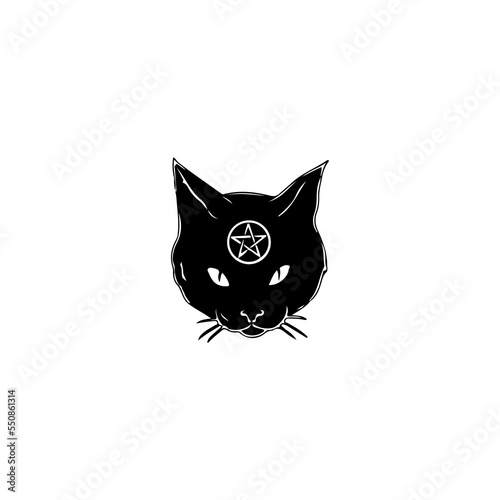 vector illustrator silhouette of black cat head