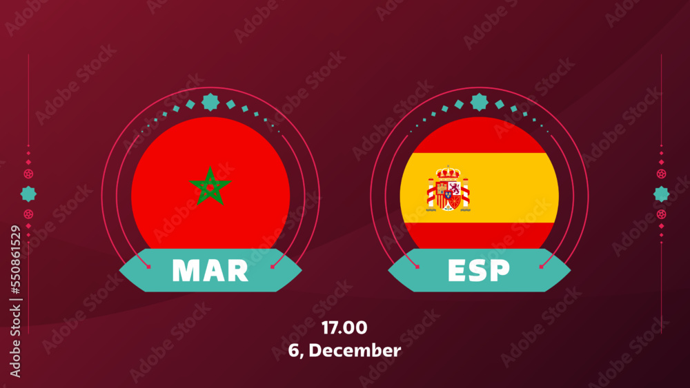 morocco spain playoff round of 16 match Football Qatar, cup 2022. 2022