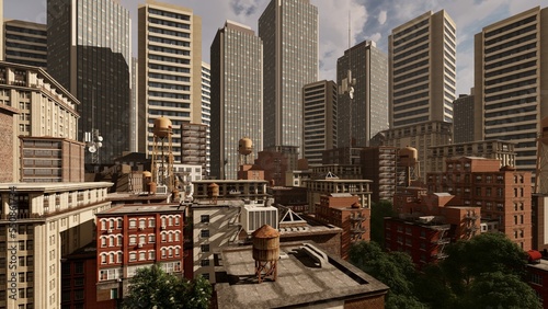 Urban environment with various buildings