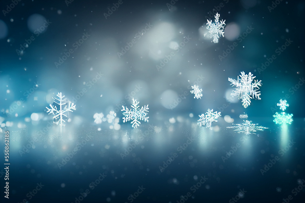 White Snowflakes On Dark Blue Background Stock Illustration