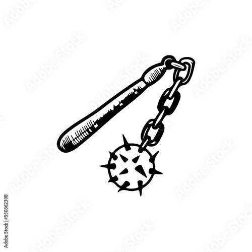 mace illustration vector with concept