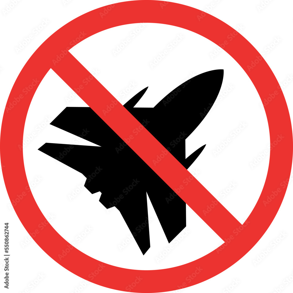 No flying aircraft sign. Forbidden Signs and Symbols. No flying aircraft sign. Forbidden Signs and Symbols.