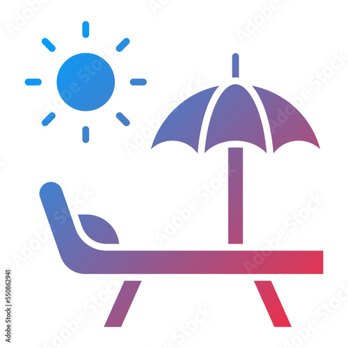 Sun Bed Icon Style