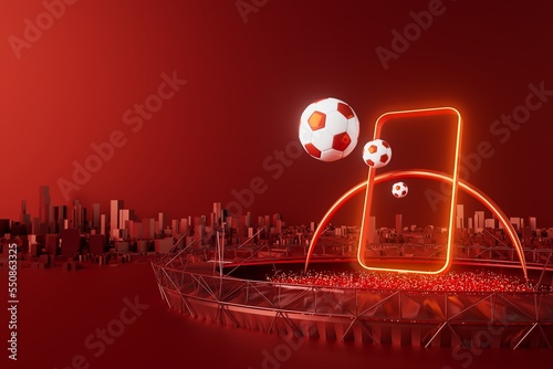 3d football object design. realistic rendering. abstract futuristic background. 3d illustration. motion geometry concept. sport competition graphic. tournament game bet content. soccer ball element.