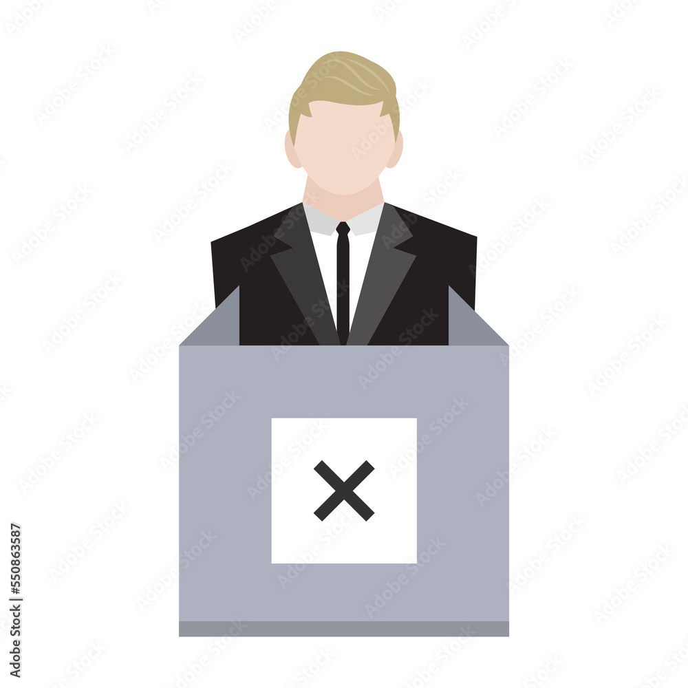 business man voter with cross mark at polling station ep01 business man voter with cross mark at polling station ep01