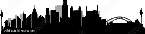 City skyline silhouette with flat design.