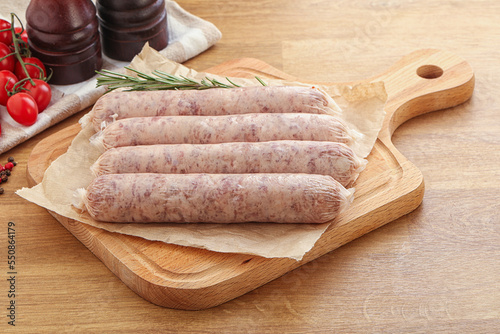 Raw pork sausages for grill