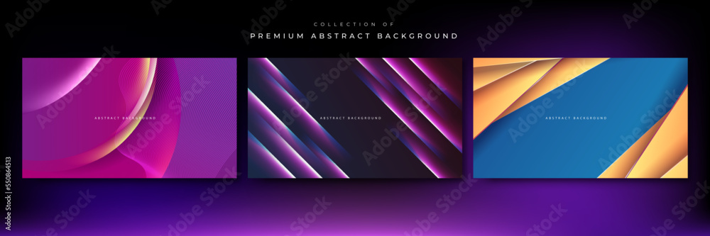 Naklejka premium Modern colorful template background with gradient color. Design with liquid shape, circle, geometric, wavy shape, light and halftone. Vector illustration.