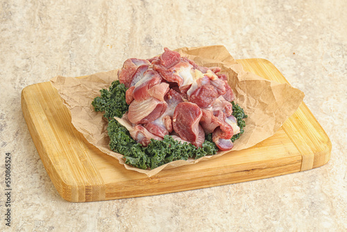 Raw chicken stomach for cooking