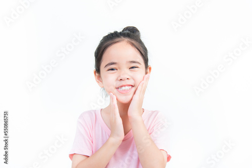 child girl Asia face skin care
