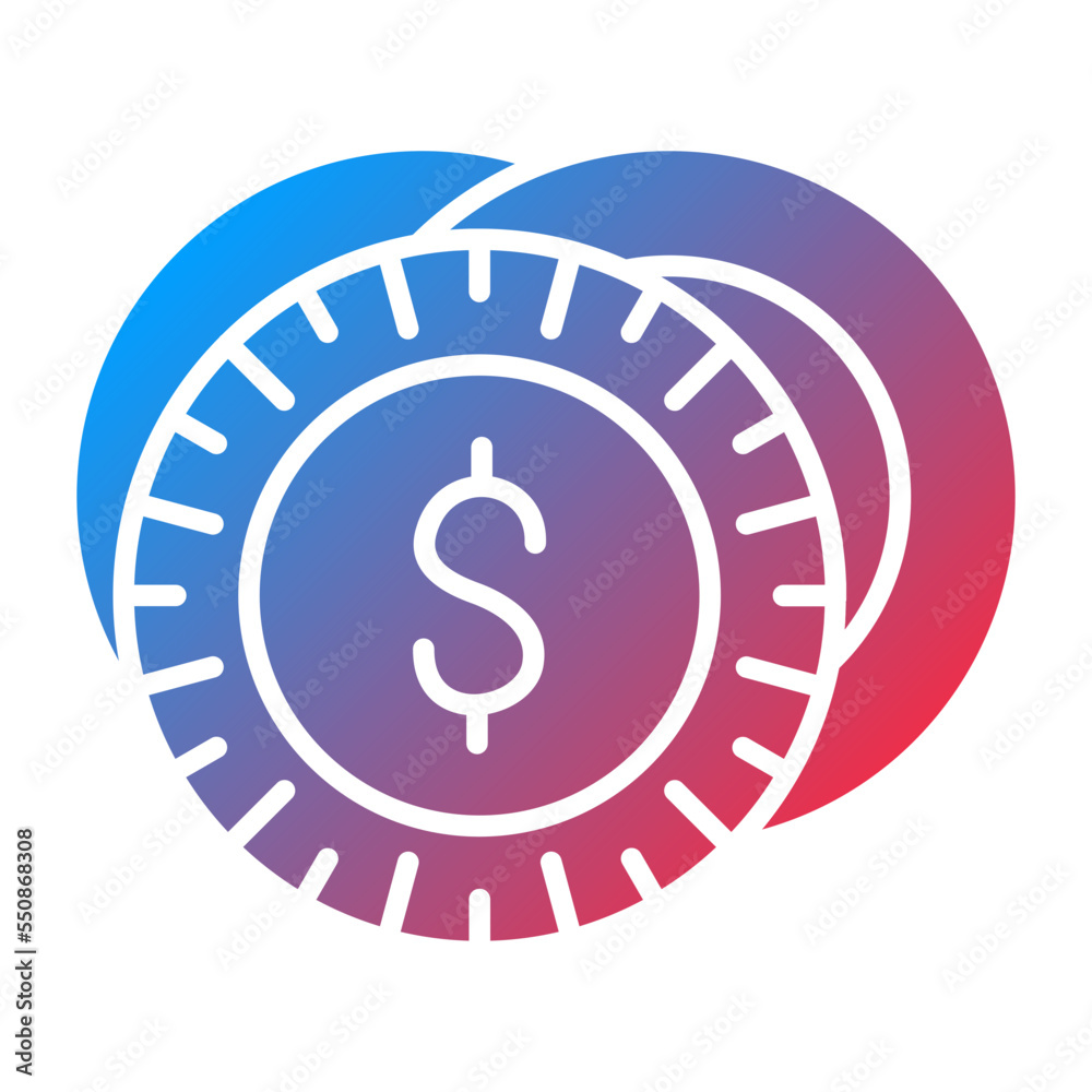 Fototapeta premium Coins Icon Style