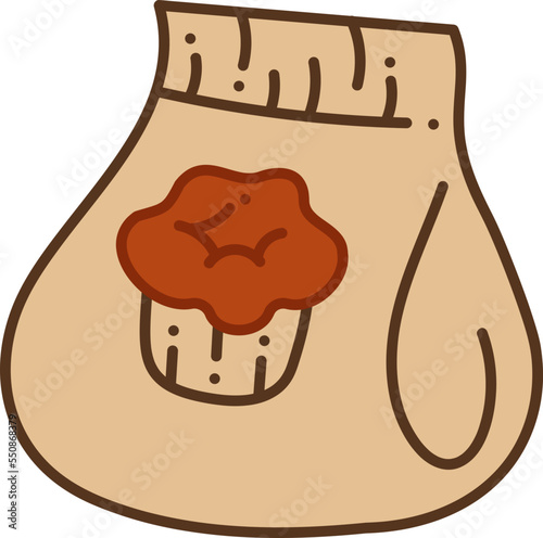 Starch doodle. Starch in a package. Color vector cartoon illustration.