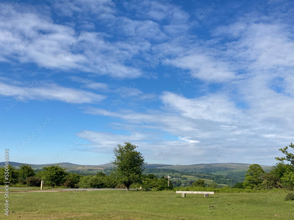 Dartmoor National Park in winter daytime, barren no people 