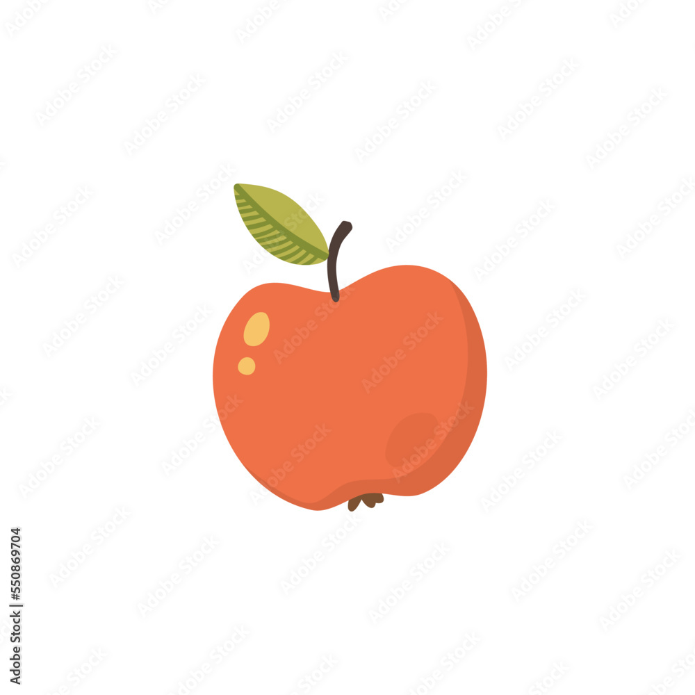 Fototapeta premium Apple fruit. Vector flat illustration.