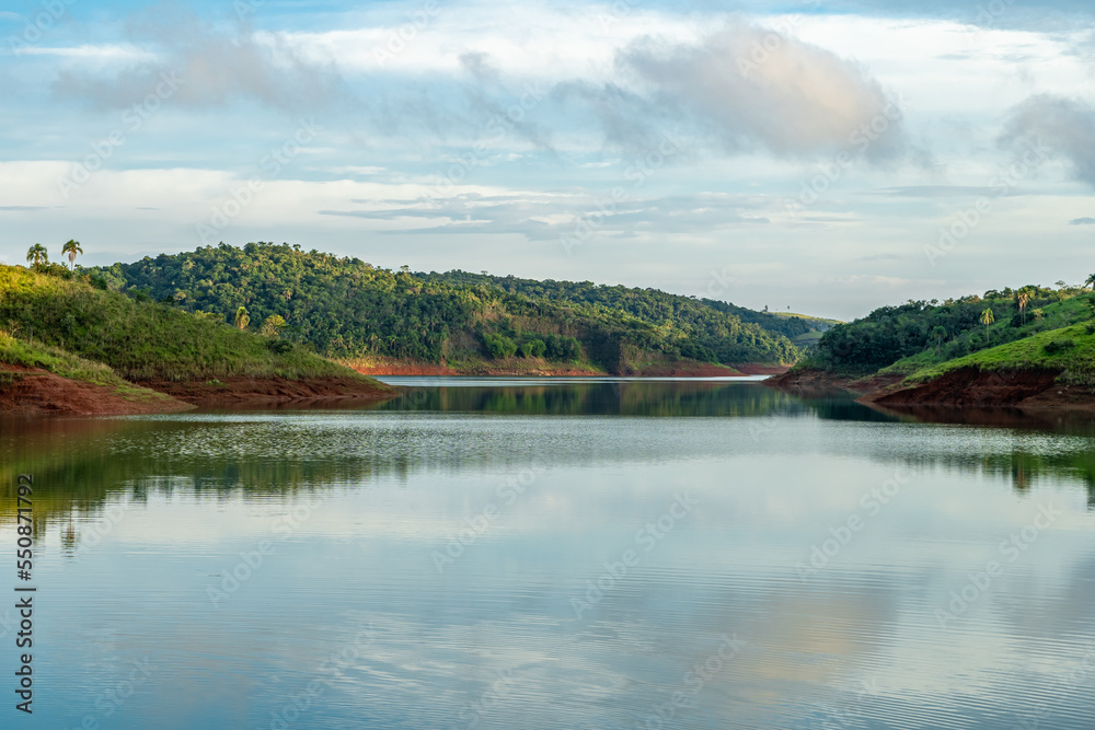 Obraz premium beautiful view of the lake in the nature of South America