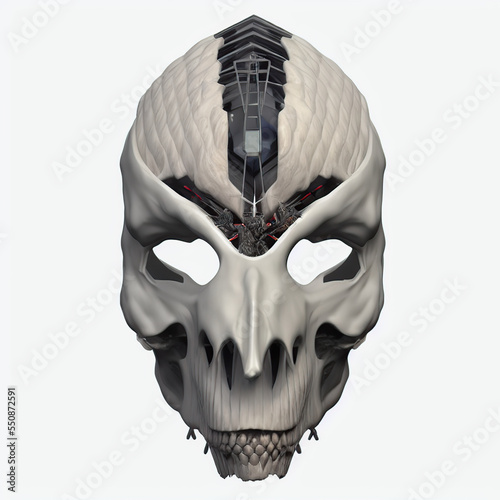 Alien skull mask. Digital i...