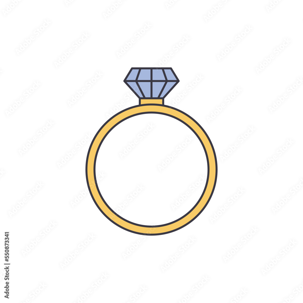 marriage, relationship ring icon in color, isolated on white background marriage, relationship ring icon in color, isolated on white background