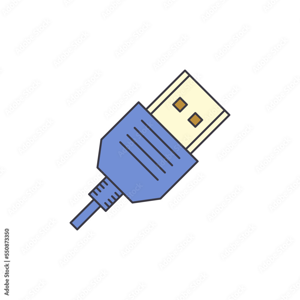 Hdmi male icon in color, isolated on white background Hdmi male icon in color, isolated on white background