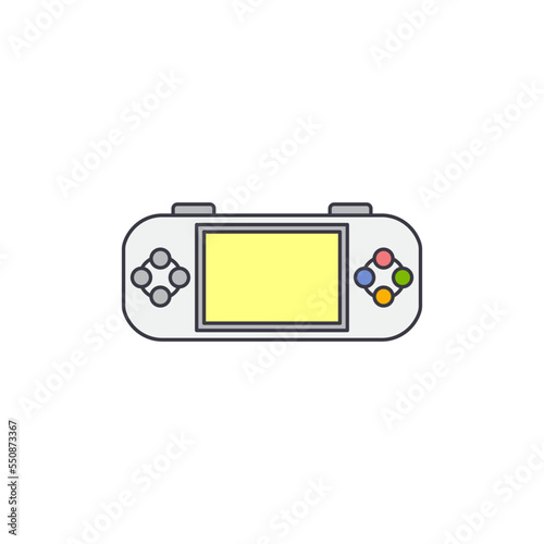 Portable gaming console icon in color, isolated on white background 