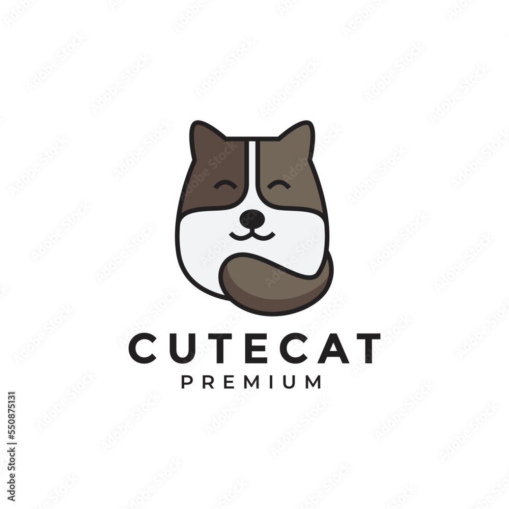 cat cartoon logo design vector graphic illustration cat cartoon logo design vector graphic illustration