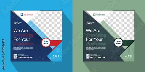 Set of editable square business social media post template design.  Usable for social media, story, and web internet ads.