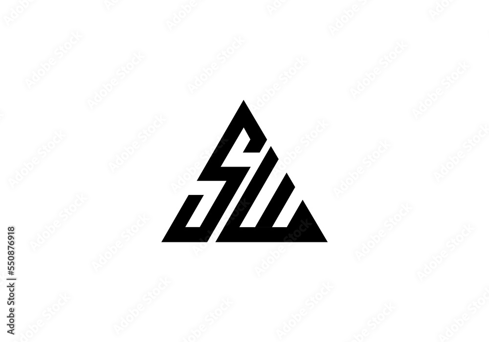 initial letter SW logo triangle initial company icon business background illustration